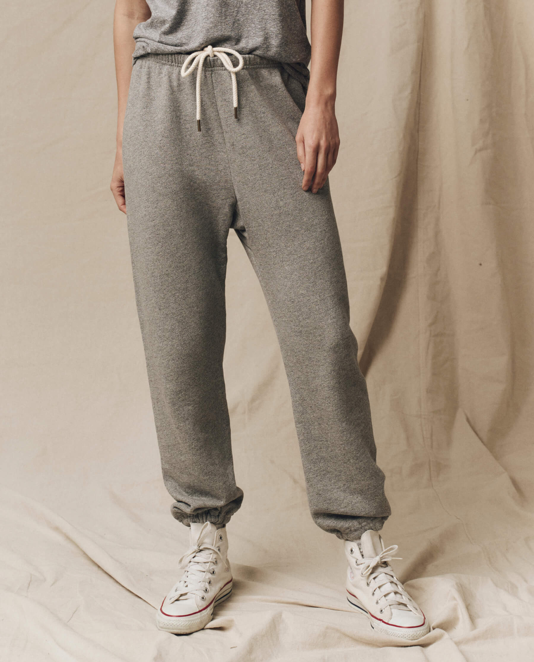 The Stadium Sweatpant. Solid -- Varsity Grey | THE GREAT.