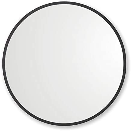 Better Bevel 24” x 24” Black Rubber Framed Mirror | Round Bathroom Wall Mirror | Amazon (US)