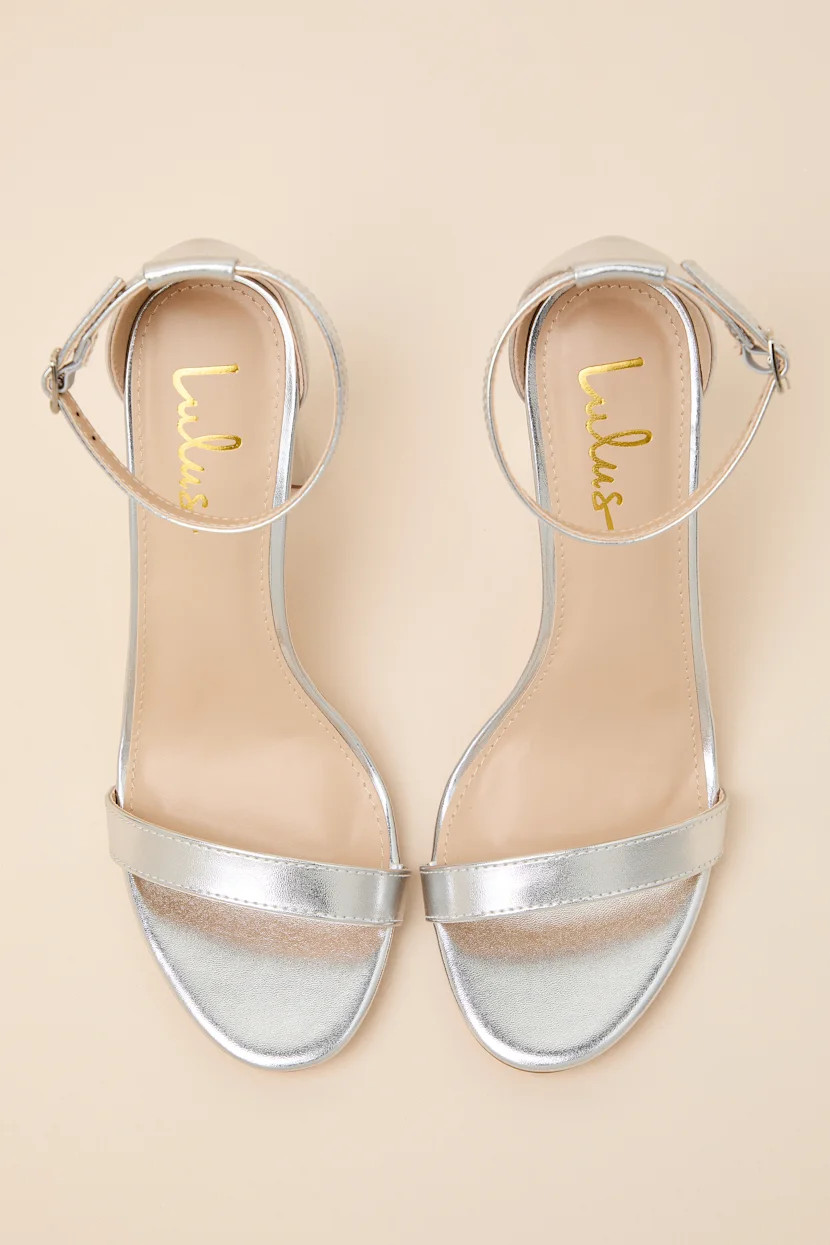 Taylor Silver Ankle Strap Heels | Lulus