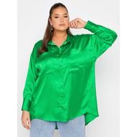 Yours Satin Shirt Jade Green | Very (UK)