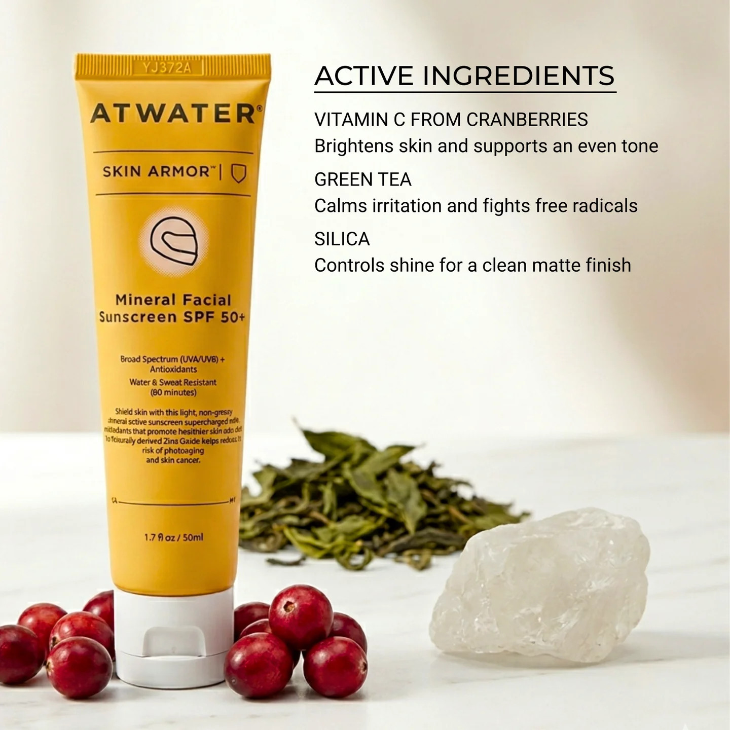 Skin Armor Mineral Facial Sunscreen SPF50+ | ATWATER