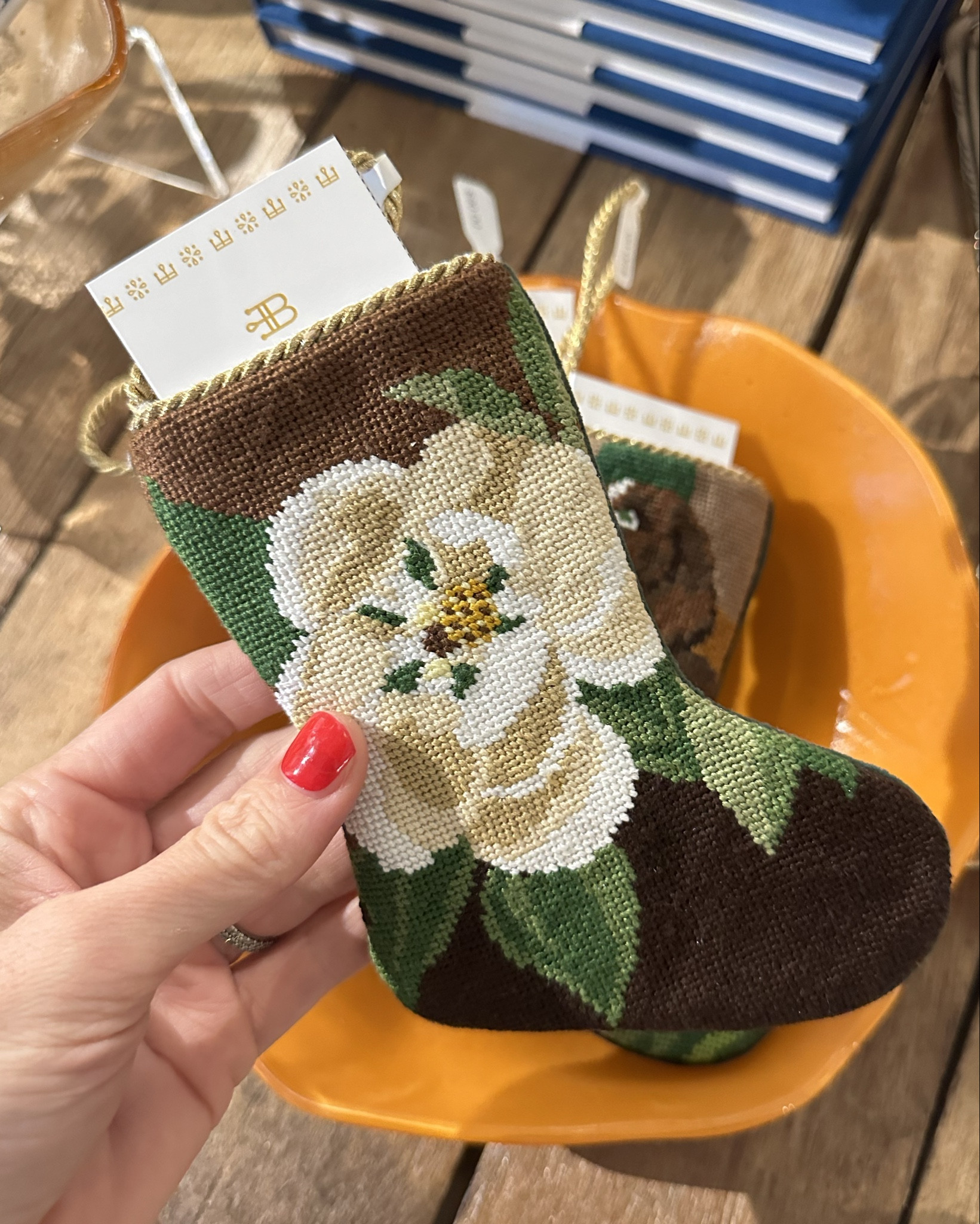 The most southern Bauble stocking I’ve seen yet! Magnolia and spaniel pup spotted at the Garden & Gun holiday market this weekend in Charleston. 

Such a special gift for someone hard to buy for! These have special notes and meaning included with the stocking and truly make a meaningful gift 

#LTKSeasonal #LTKHoliday #LTKGiftGuide
