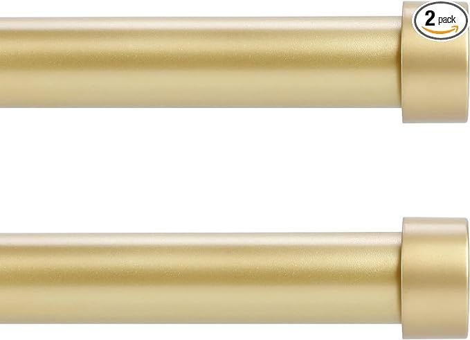2 Pack Gold Curtain Rods for Windows 18 to 45 Inch(1.5-3.75 Feet),1" Diameter Drapery Rods with M... | Amazon (US)