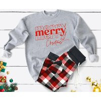 Merry Christmas Sweatshirt Unisex Holiday Crewneck | Etsy (US)