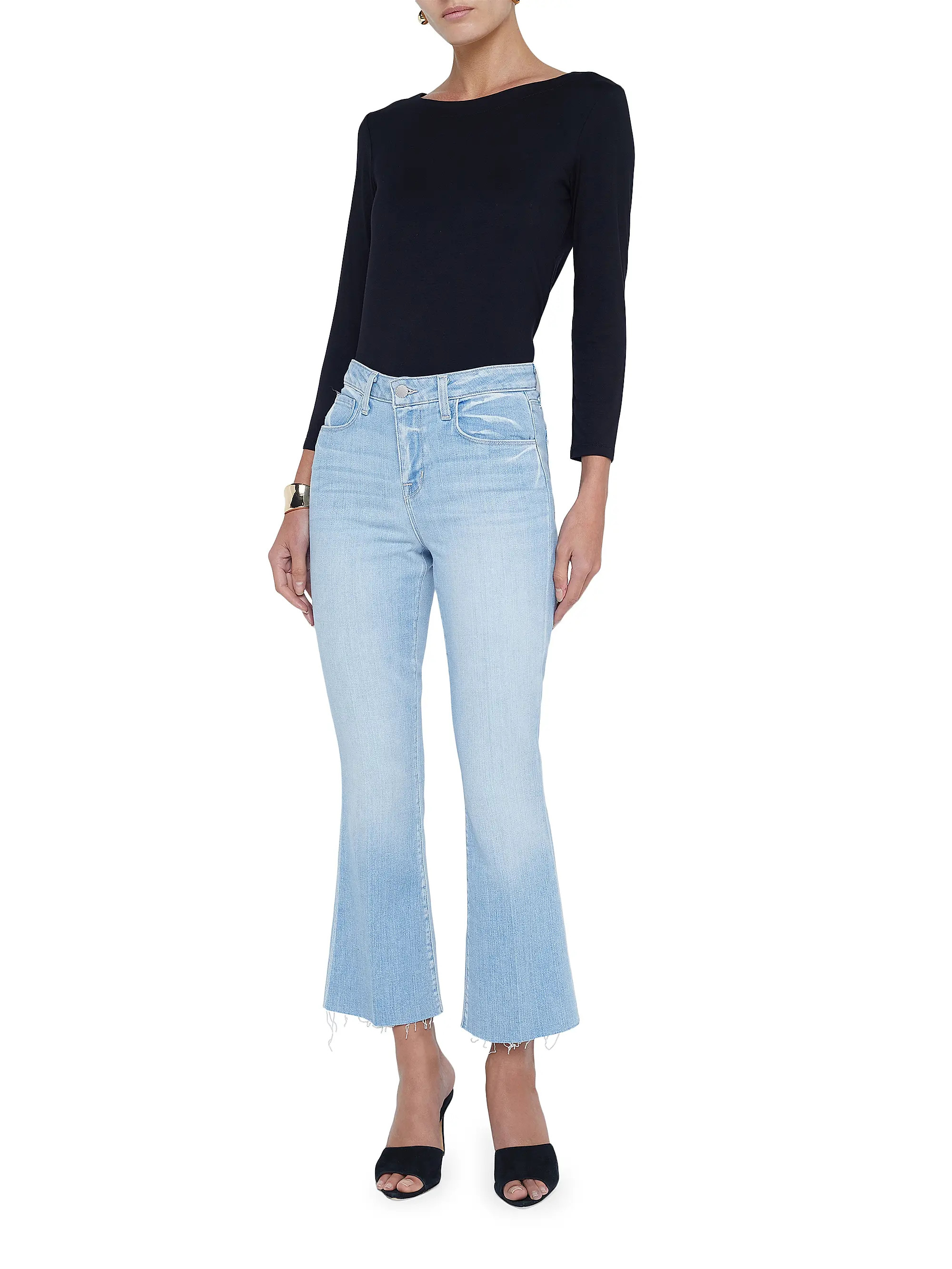 Kendra Crop Flared Jeans | Saks Fifth Avenue