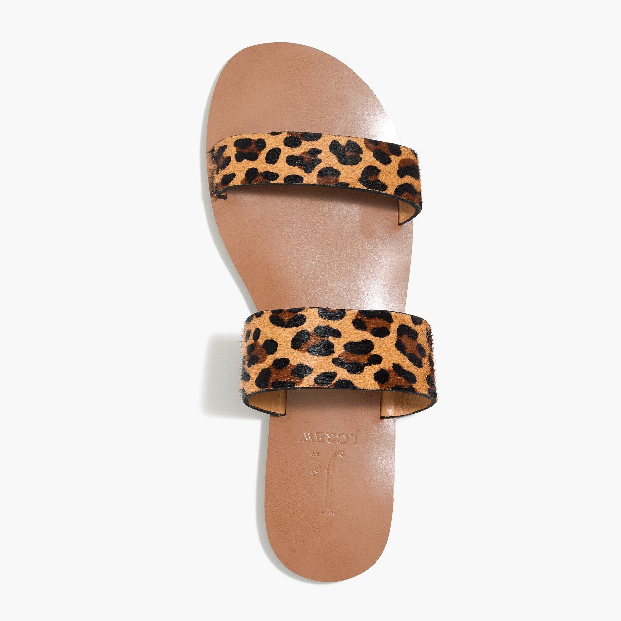 Easy summer slide sandals in calf hair | J.Crew Factory