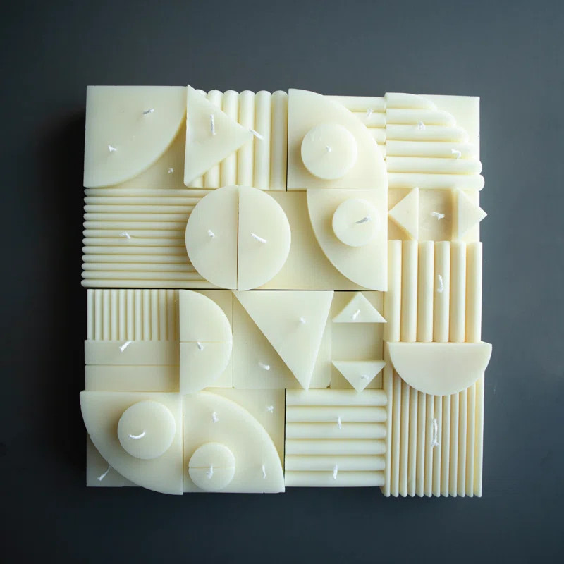 15 Piece Bauhaus Natural Beeswax Soy Scented Designer Candle Set | Wayfair North America