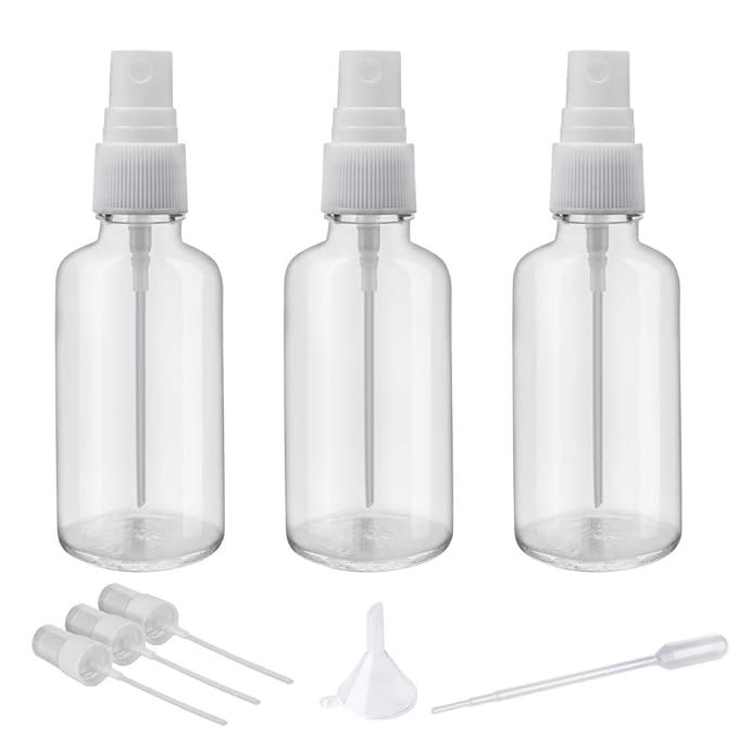 Hydior 2oz Clear Glass Spray Bottles for Essential Oils, Small Spray Bottle with Plastic Sprayer ... | Amazon (US)