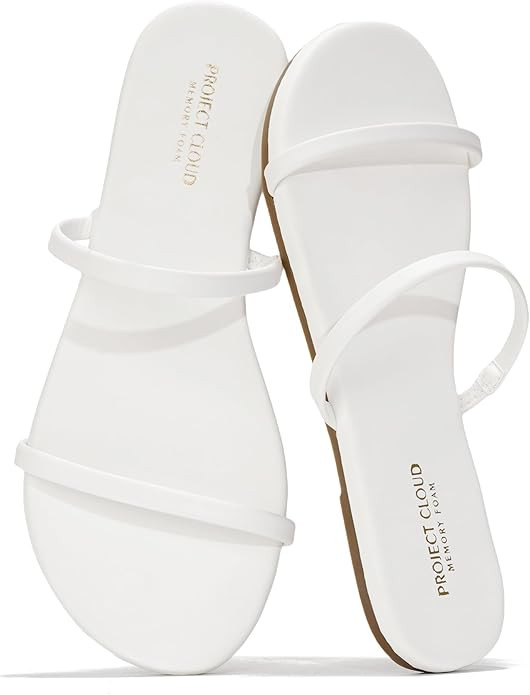 Project Cloud Summer Sandals for Women 2026 - Memory Foam Insole and Eco-Crafted Leather Beach Fl... | Amazon (US)