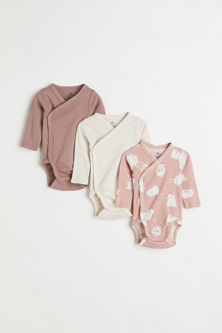 3-pack Long-sleeved Bodysuits | H&M (US + CA)