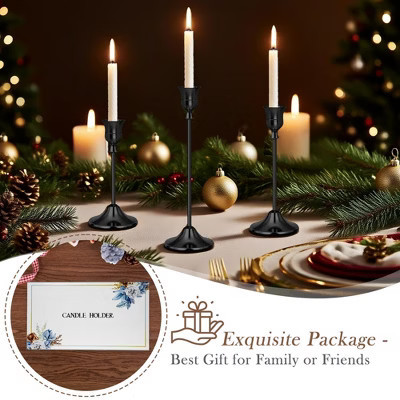 MOEPISY Black Candlestick Holders Set of 6, Weighted, Metal Taper Candle Stick Holders | Target