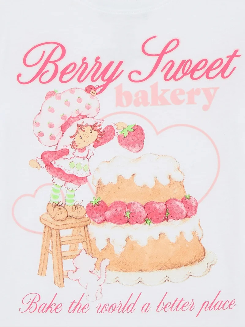 Strawberry Shortcake Girls Valentine's Day Graphic Tee, Sizes 4-16 | Walmart (US)