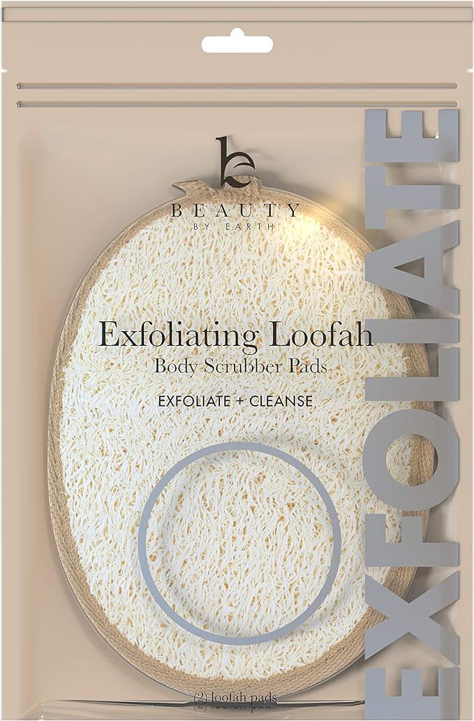 Exfoliating Loofah Sponge Body Scrubber - Pack of 2 Natural Loofah Sponges, Shower Body Exfoliato... | Amazon (US)