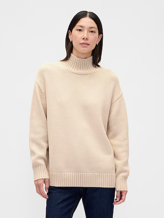 100% Cotton Oversized Mockneck Sweater | Gap (US)