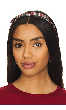 Lele Sadoughi Plaid Bardot Headband in Berry Check from Revolve.com | Revolve Clothing (Global)