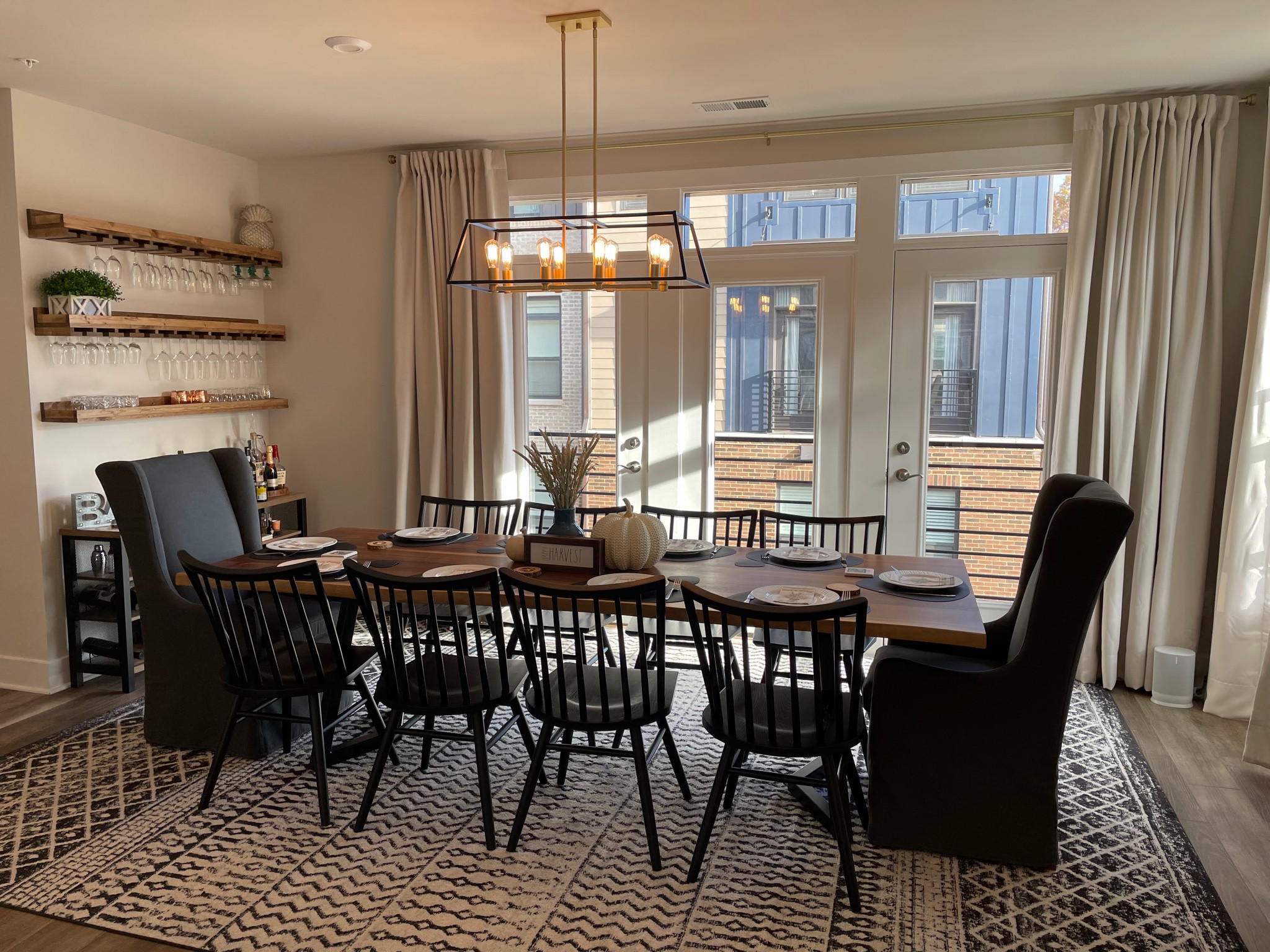 This dining area blends a live edge table with both modern and traditional chairs and it feel so elegant to me! One of my favorite spaces in our home  

#LTKhome