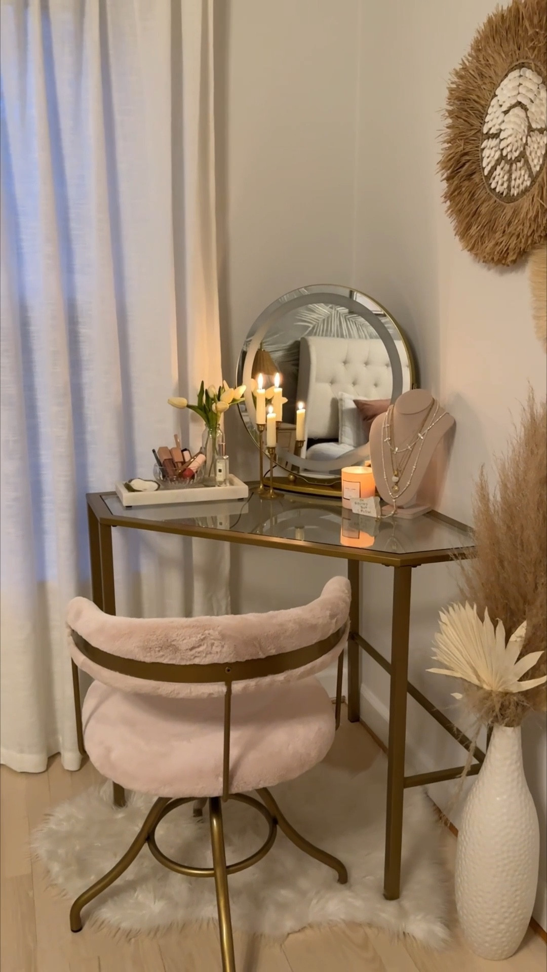 Nothing like @wayfair for a little redecorating and organizing! Love how this feminine desk turned out to be perfect for a vanity! #ad #NewYearNewYou #wayfair 