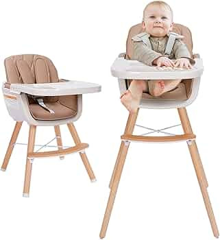 3-in-1 Convertible Wooden High Chair,Baby High Chair with Adjustable Legs & Dishwasher Safe Tray,... | Amazon (US)