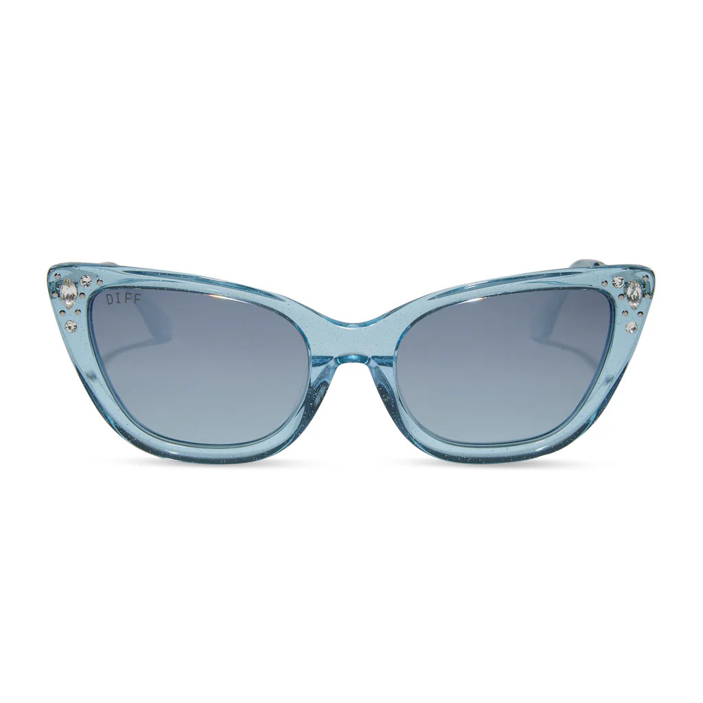 DISNEY PRINCESS - CINDERELLA + BLUE CRYSTAL GLITTER + BLUE DUST GRADIENT + POLARIZED SUNGLASSES | DIFF Eyewear