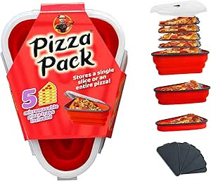 The Perfect Pizza Pack™ - Reusable Pizza Storage Container with 5 Microwavable Serving Trays - ... | Amazon (US)