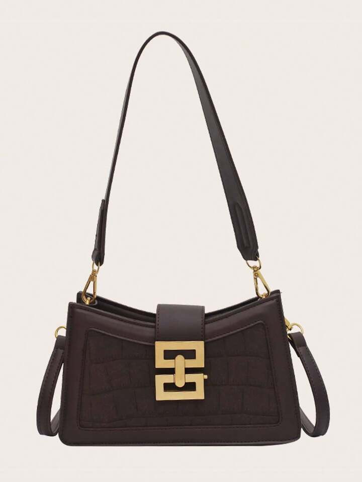 Borsa A Tracolla Portatile Con Coccodrillo In Rilievo Per Vacanze Glamour, Eleganti Ed Esclusive ... | SHEIN