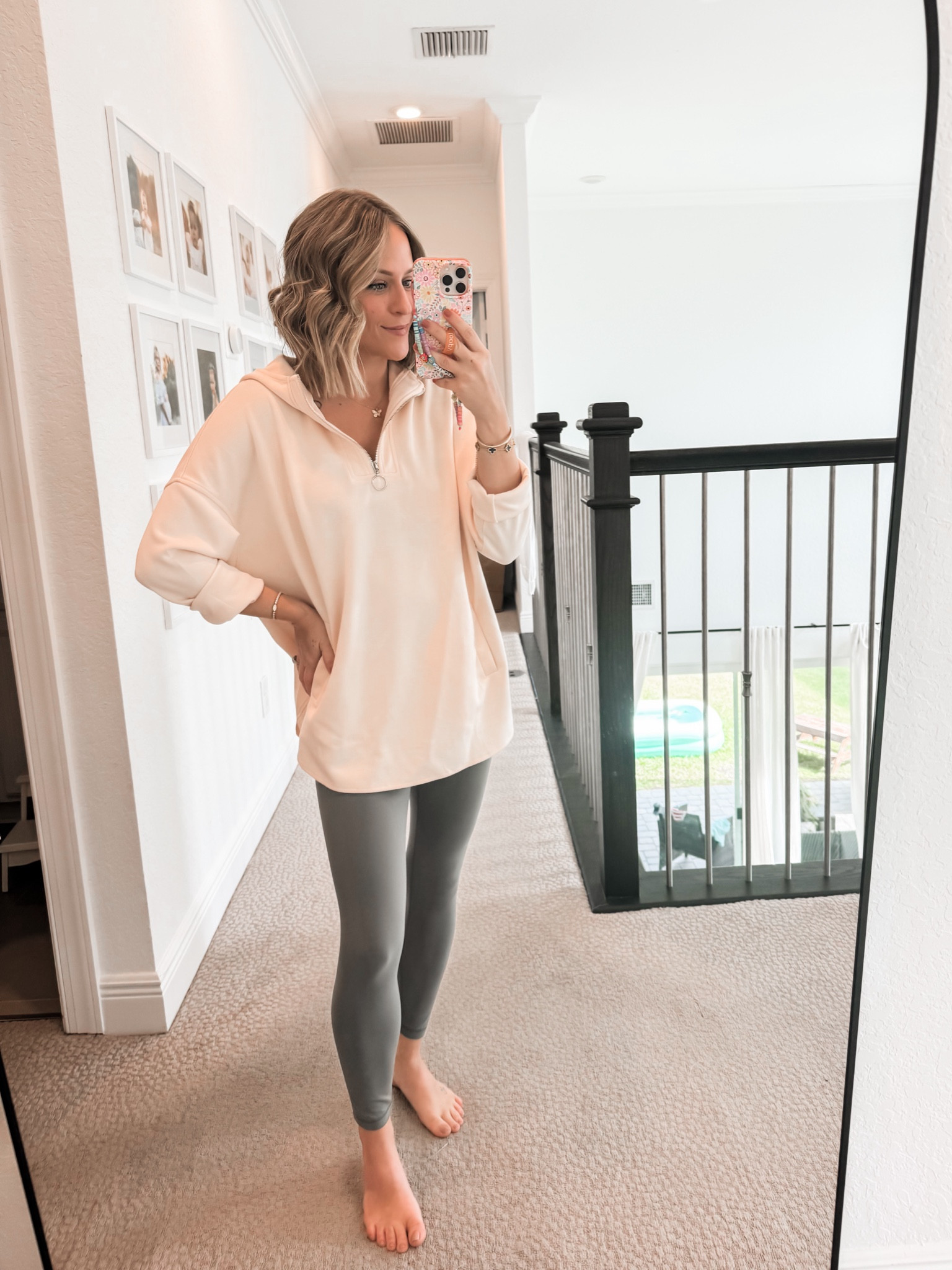 Comfy oversized pullover!
Wearing size small it’s oversized 
Wearing size small in leggings 

#LTKActive #LTKFindsUnder50 #LTKSeasonal