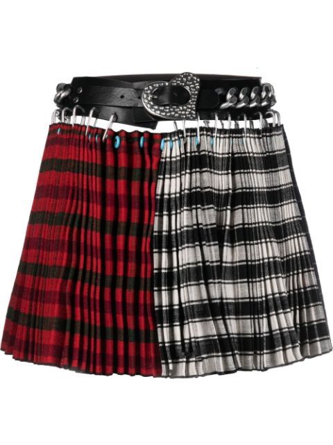 Chopova Lowena Plaid Pleated Mini Skirt  - Farfetch | Farfetch Global