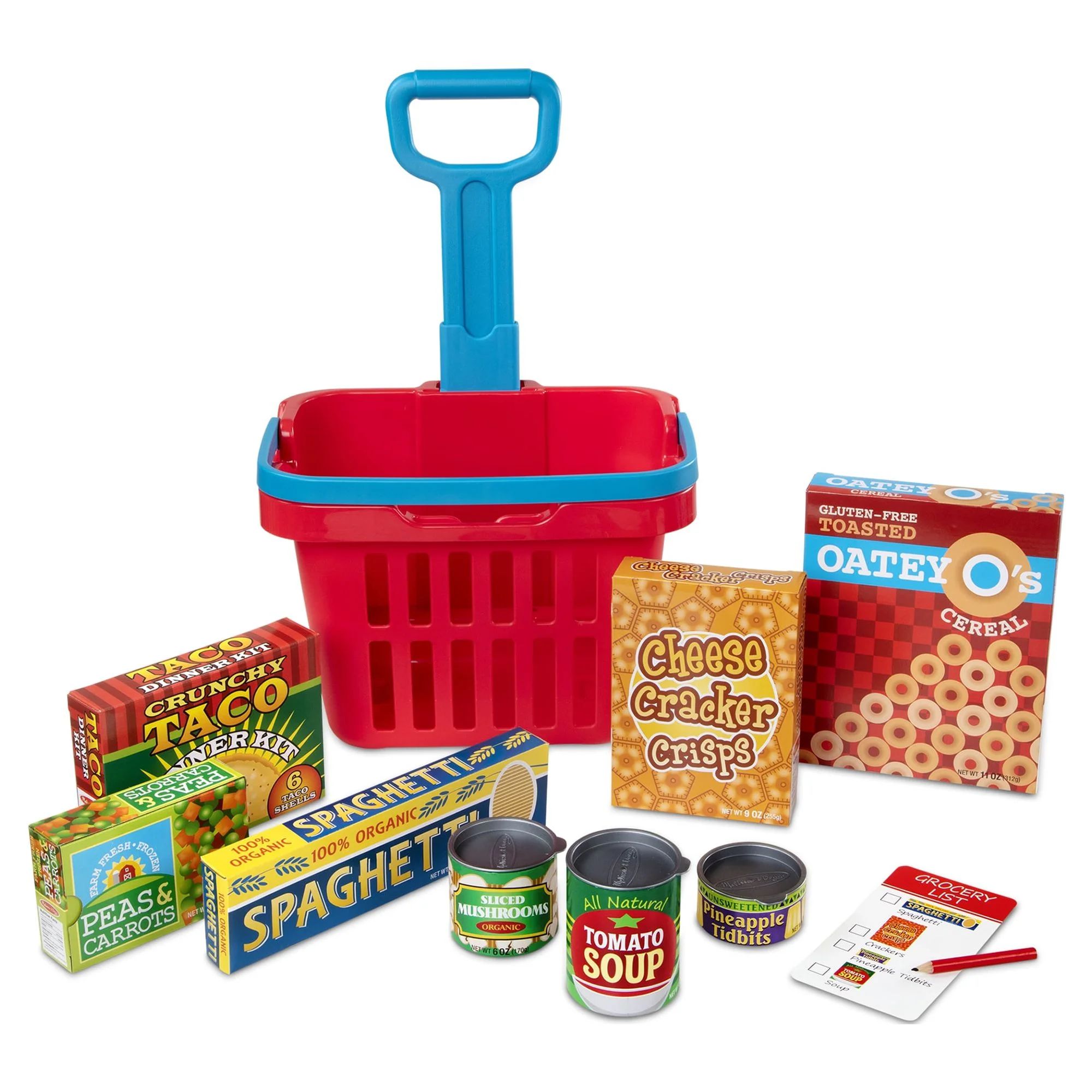 Melissa & Doug Fill and Roll Grocery Basket Play Set With Play Food Boxes and Cans (11 pcs) | Walmart (US)