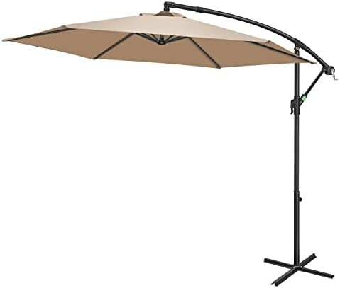 FRUITEAM 10FT Patio Offset Umbrella Cantilever Umbrella, Large Hanging Market Umbrella Large with... | Amazon (US)