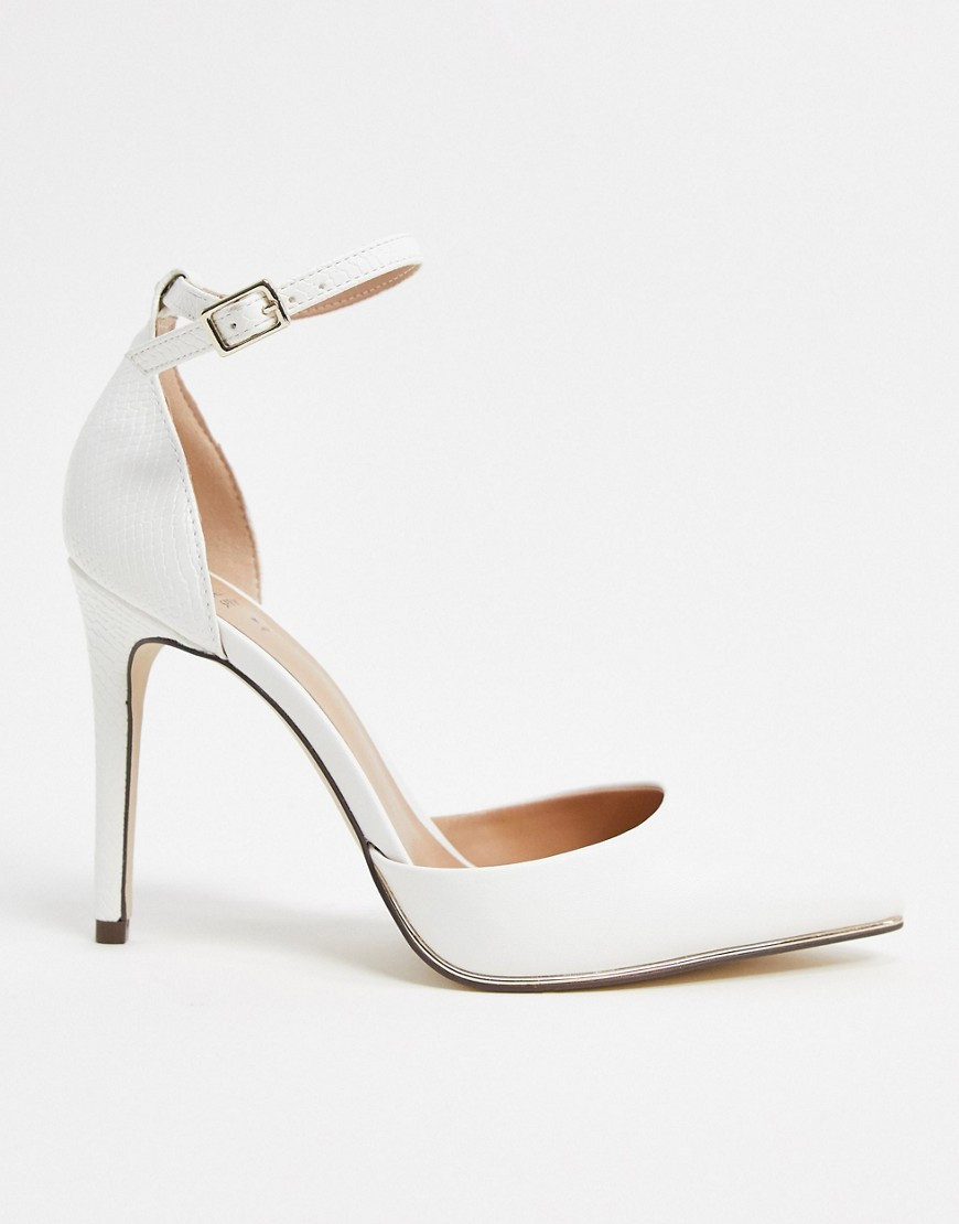 Call It Spring by ALDO Iconis vegan heeled pumps with ankle strap in white | ASOS (Global)