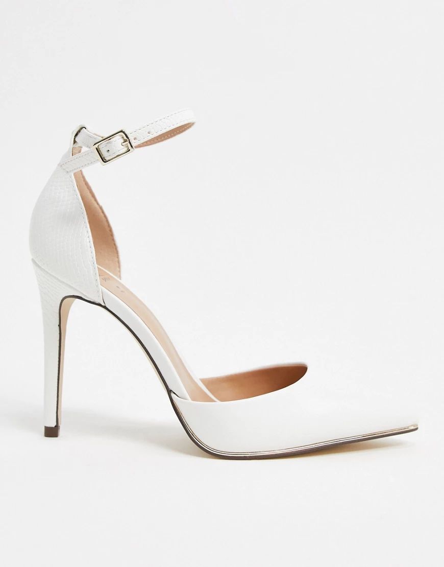 Call It Spring by ALDO Iconis vegan heeled pumps with ankle strap in white | ASOS (Global)