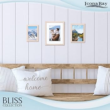 Icona Bay 4x6 Picture Frames (Light Oak, 5 Pack), Modern Style Wood Composite Frames Table Top or... | Amazon (US)