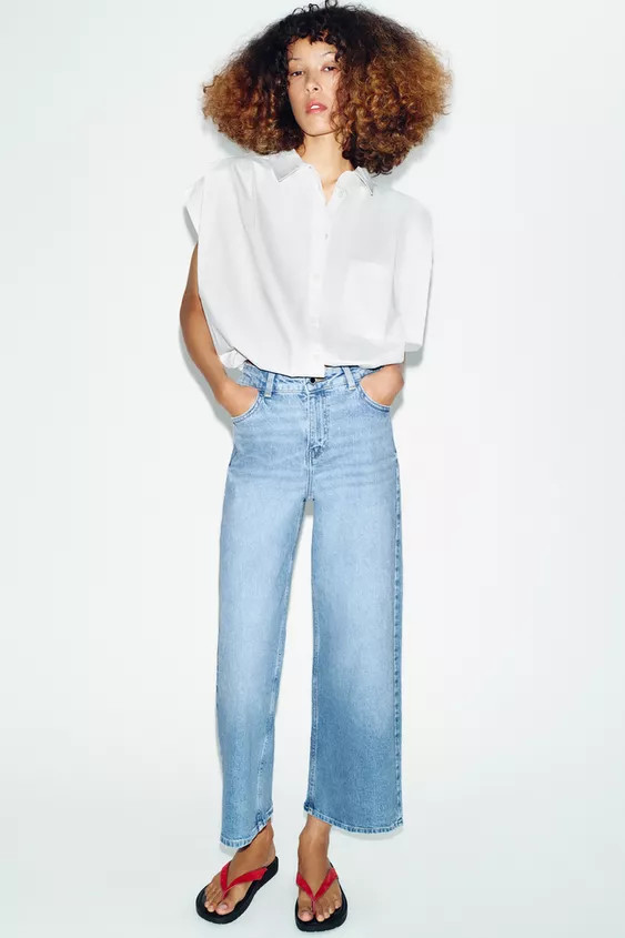 Z1975 HIGH-WAISTED CULOTTE COMFORT JEANS | Zara US