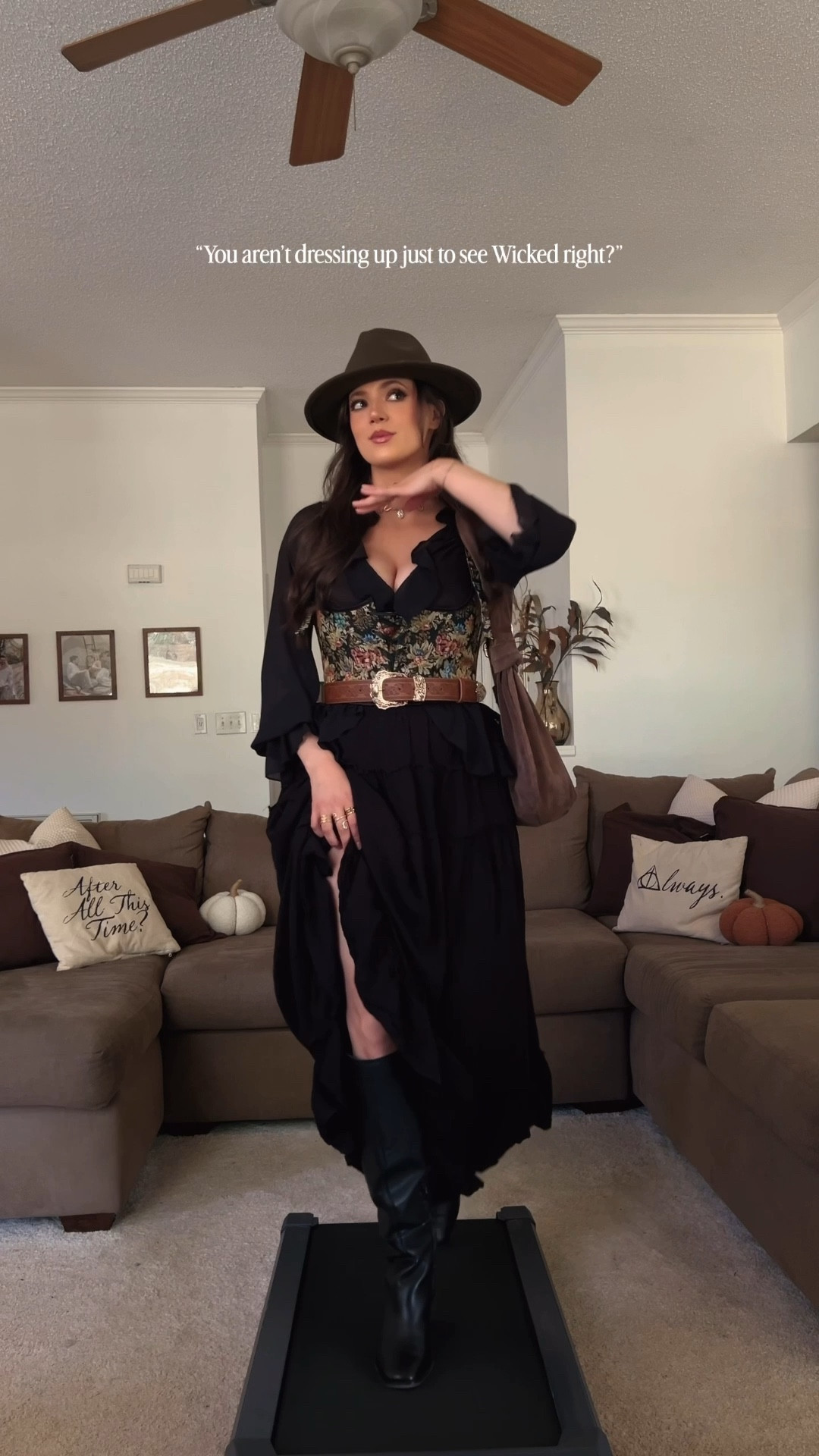 Elphaba inspired outfit I wore recently to see Wicked! Cant wait for part 2 next month. Are you going?? 

Skirt size M
Corset size 8
Top size M for the 🍒 

#LTKHalloween #LTKStyleTip #LTKSeasonal