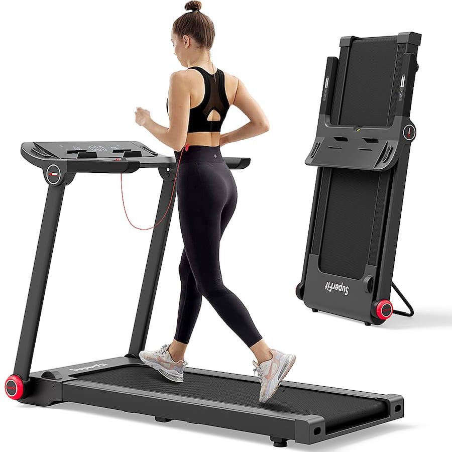 Costway - 3.75HP Folding Treadmill Electric Running Machine W/Bluetooth APP Self-standing - Black | Best Buy U.S.