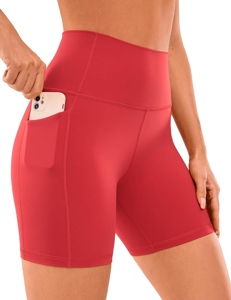 CRZ YOGA Women's Naked Feeling Biker Shorts - 4''/ 5''/ 6''/ 8'' High Waisted Yoga Gym Spandex Sh... | Amazon (US)