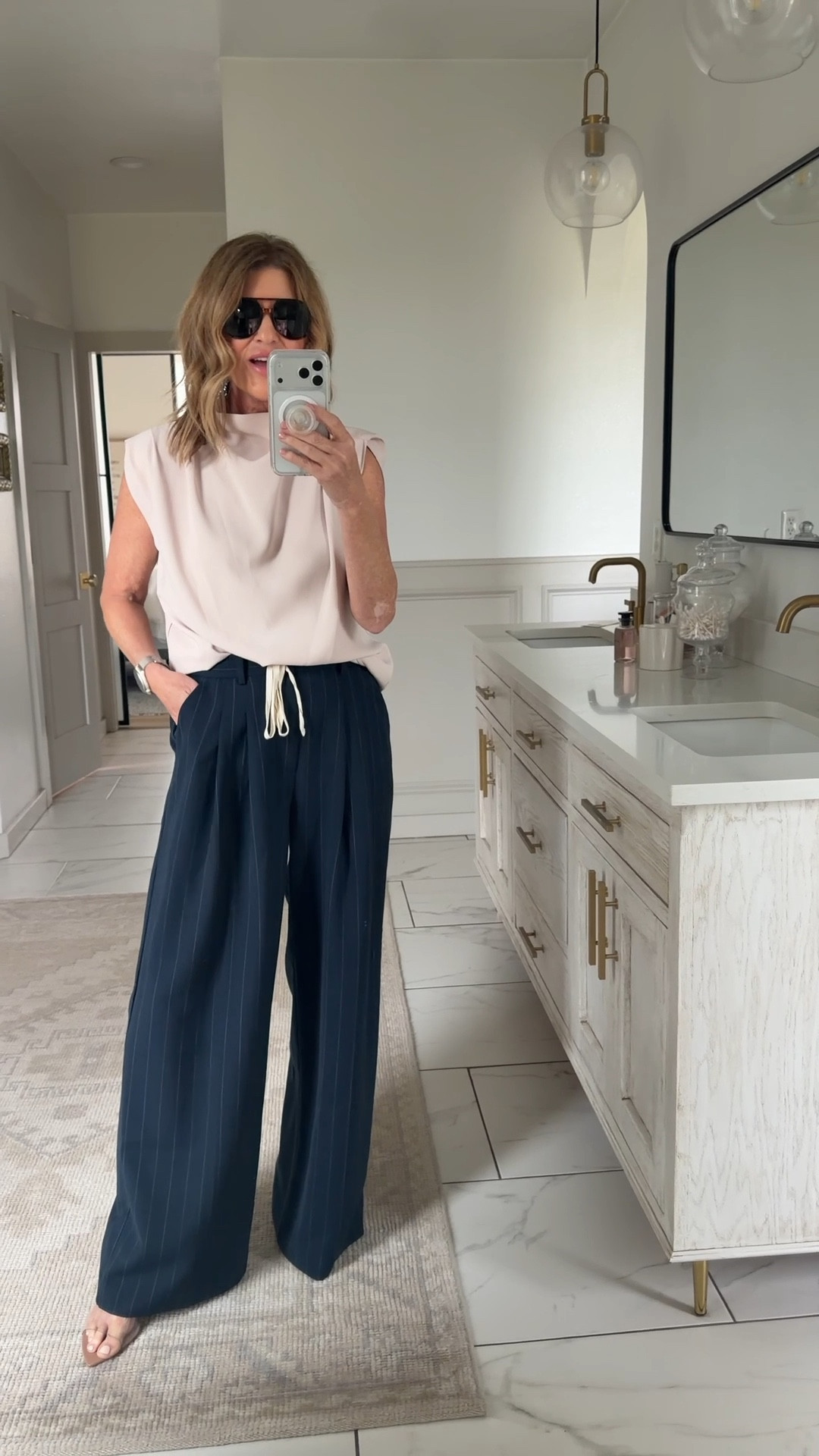 I’m wearing a small regular pant and small top 

#LTKOver40 #LTKSpringSale