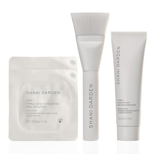 SHANI DARDEN SKIN CARE Triple Acid Peel, 2-Step Exfoliating Face Peel with Mandelic, Lactic & Glycolic Acids, Kaolin Clay Neutralizing Mask & Brush, Helps Improve Dark Spots & Skin Texture, 0.5 fl oz | Amazon (US)