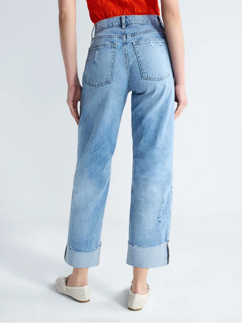 Free Assembly Women's Hr Strt Cuff Crp Jn, Sizes 0-16 | Walmart (US)