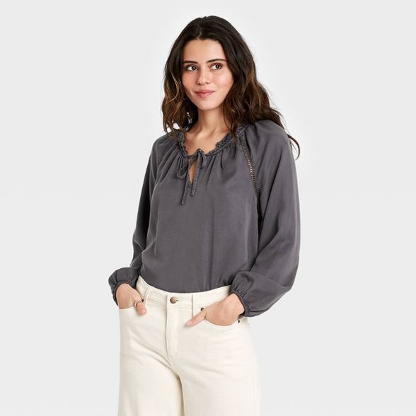 Women's Long Sleeve Ruffle Top - Knox Rose™ | Target