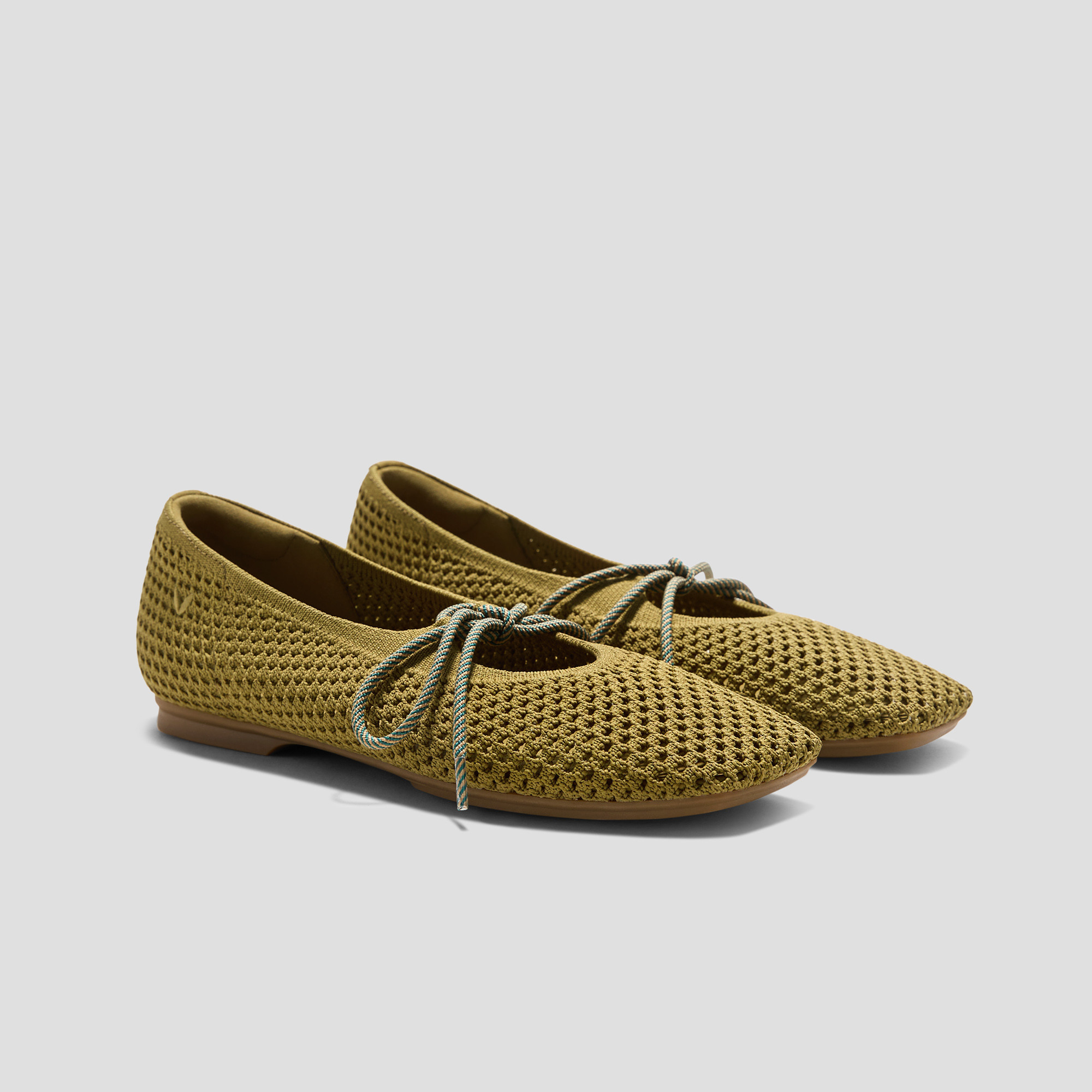 VIVAIA Margot™ Square-Toe Mesh Flats (Makayla)|MUSTARD|US 8 | VIVAIA