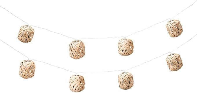 ValueLights | Rattan Wicker Ball 10 x Battery Operated Outdoor Garden String Lights | Amazon (UK)