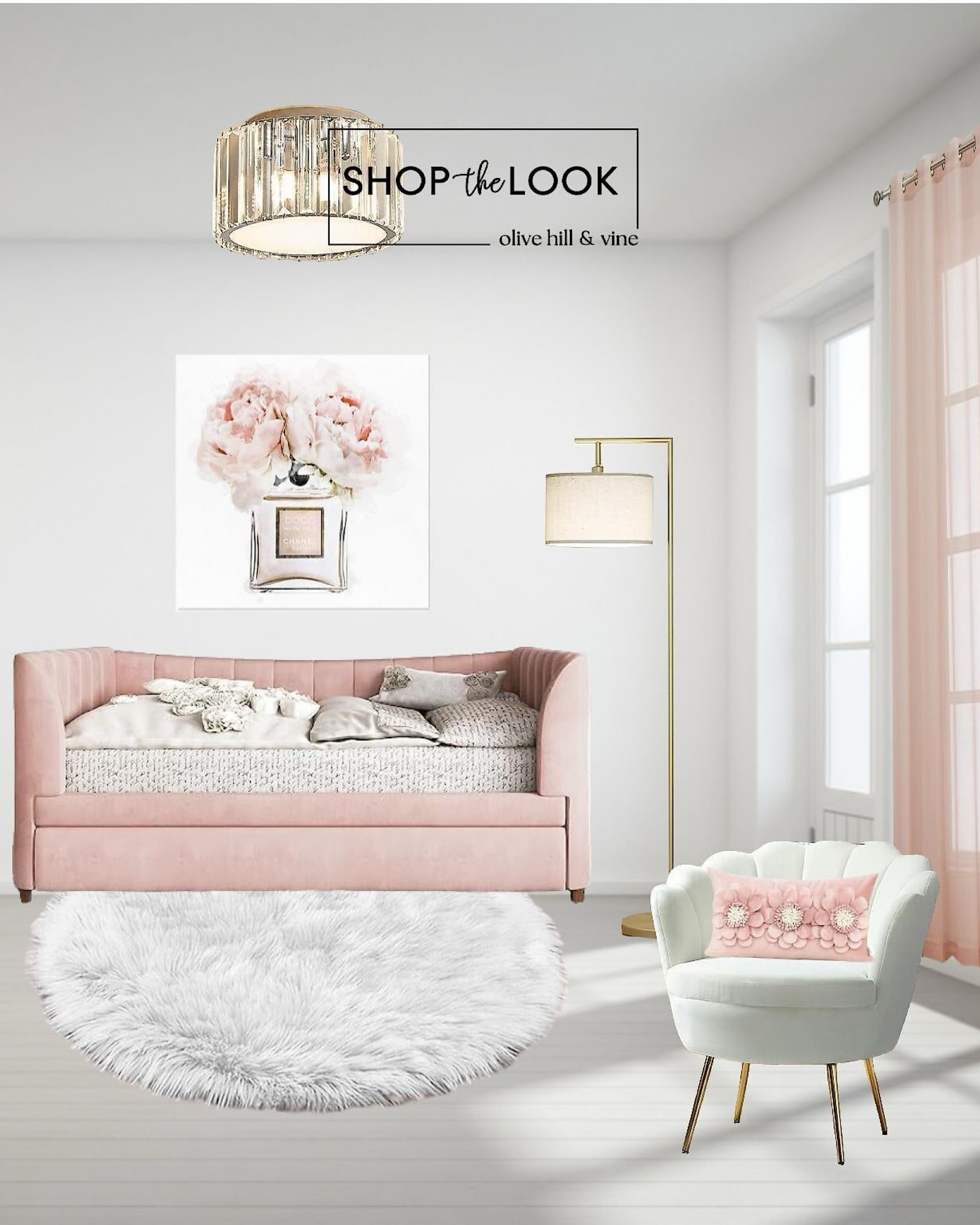 Indulge in timeless elegance with our curated teen bedroom, where pale pink and white hues blend with Chanel-inspired sophistication. From an upholstered daybed with a trundle to a white velvet chair, every detail whispers luxury. Shop these effortlessly chic pieces to bring this look into your girl’s room. 

#LTKHome #LTKFamily #LTKKids
