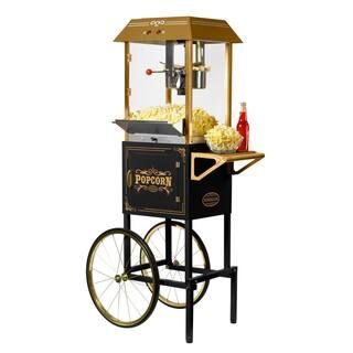 NKPCRT10BK Vintage 10 oz. Vintage Professional Popcorn Machine Cart - 59 in. Tall - Black | The Home Depot