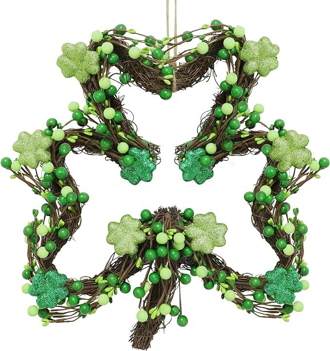 St Patricks Day Wreath for Front Door Decorations, Artificial Saint Patrick's Day Door Wreath wit... | Amazon (US)