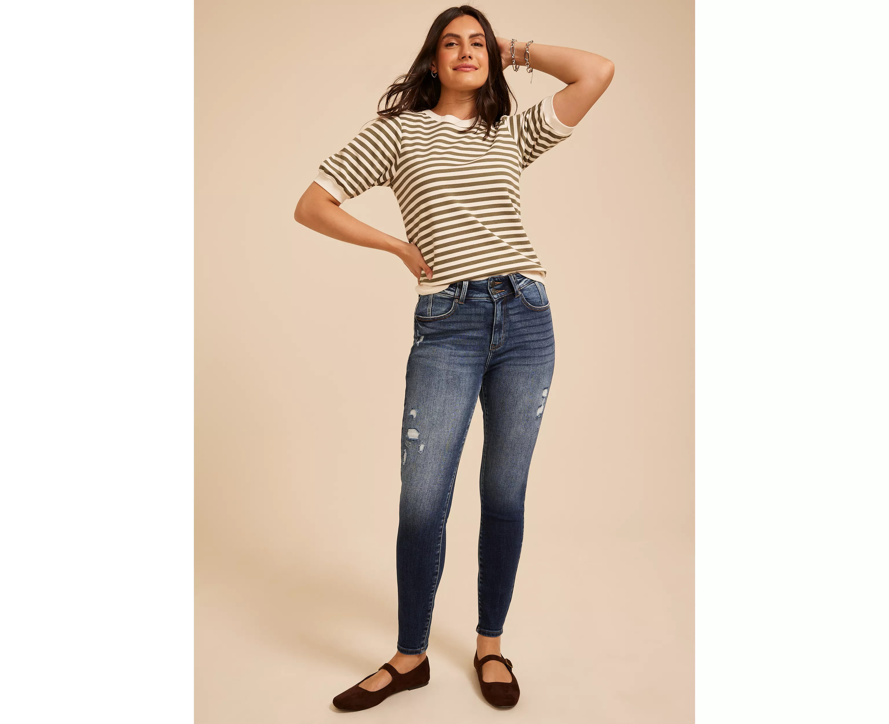 KanCan\u2122 Curvy High Rise Double Button Skinny Jean | maurices | Maurices