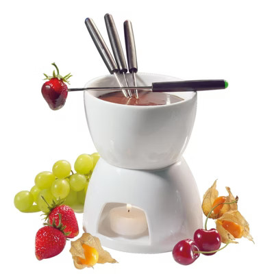 Cilio, Chocolate Fondue, White Porcelain Non-Electric Fondue Set | Target