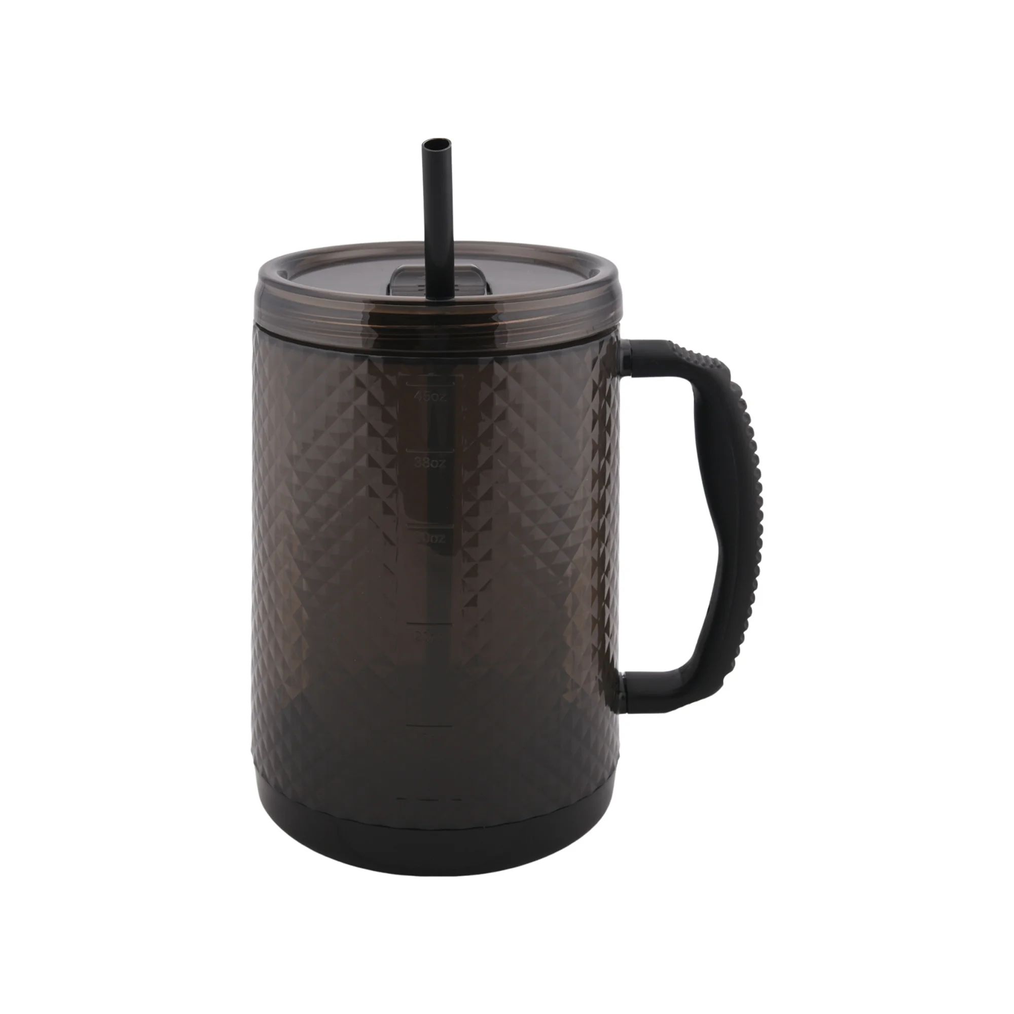 Mainstays 48-Ounce Plastic Textured Hydro Mug with Lid, Black | Walmart (US)