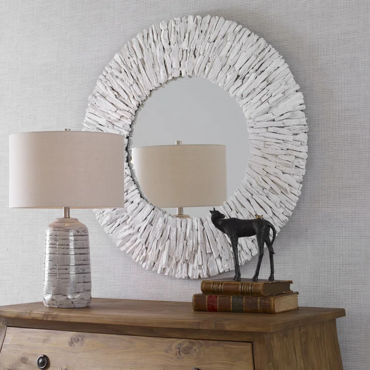 Felix Round Wood Wall Mirror | Wayfair North America