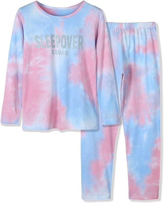 Pajamas for Girls 100% Cotton Tie dye Unicorn Mermaid Sleepover PJ Set Size 6-18 | Amazon (US)